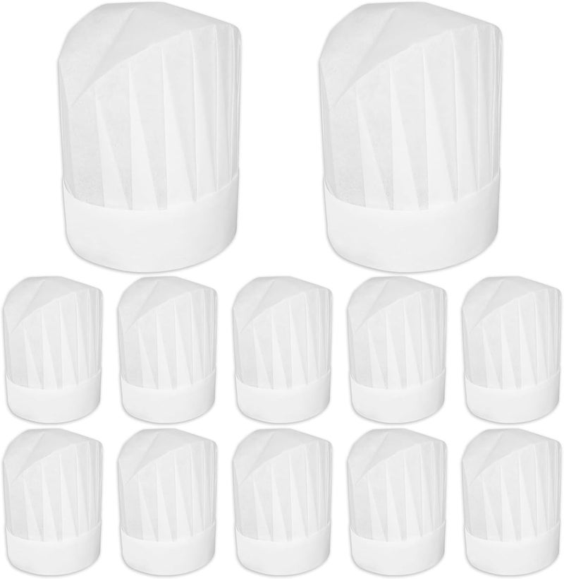 lipetol 12 Pack Chef Hats for Kids, Disposable Paper Chefs Hat Bulk DIY Kids Chef Cap for Baking, Cooking, Activity, Pizza Party - Image 1